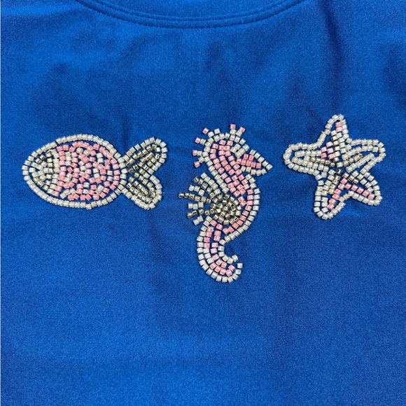 Cotton On Girls Lydia Beaded Sea Creature Long Sleeve One Piece Swimsuit Size 7 - Picture 2 of 8